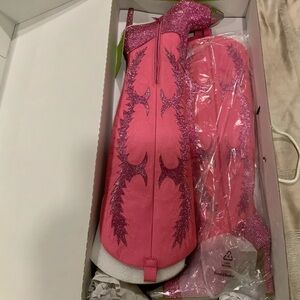 Pink Gianni Bini over the knee embellished boots size 8